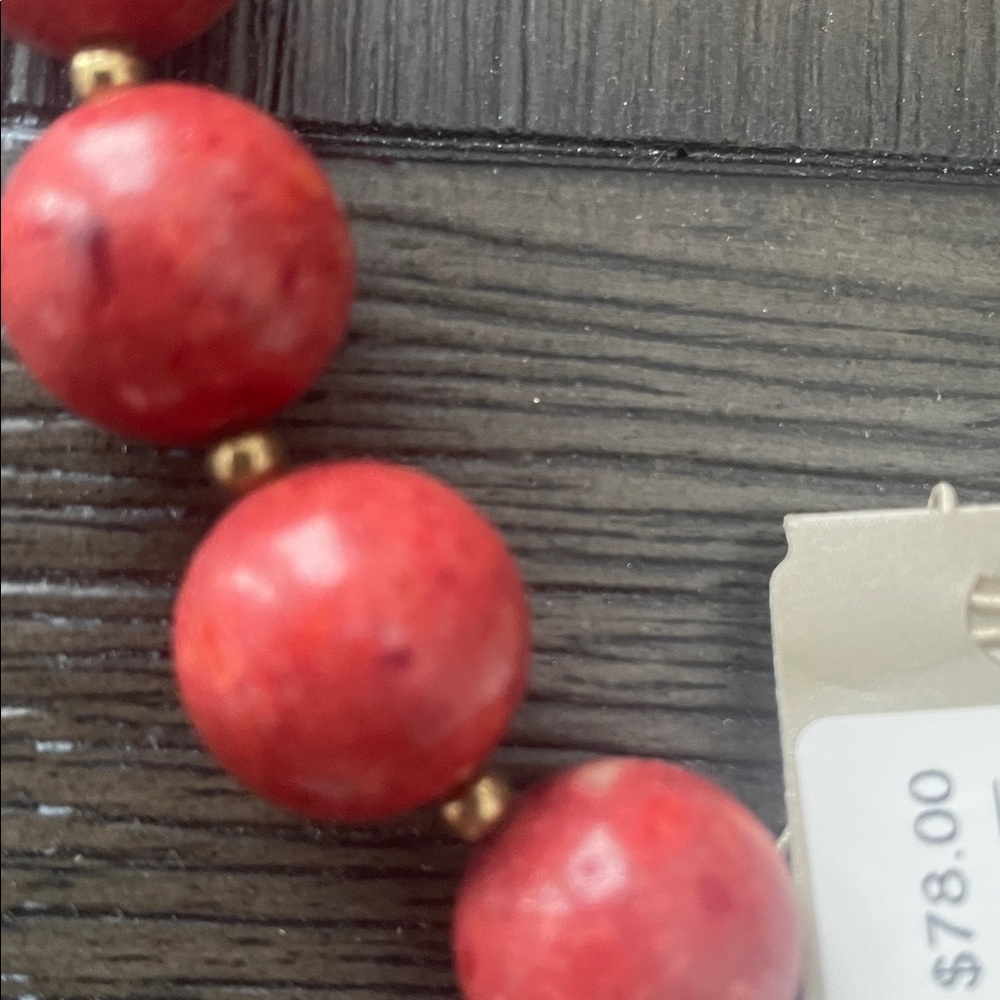 Studio Barse Red and Turquoise Beaded Statement Necklace - Picture 5 of 5